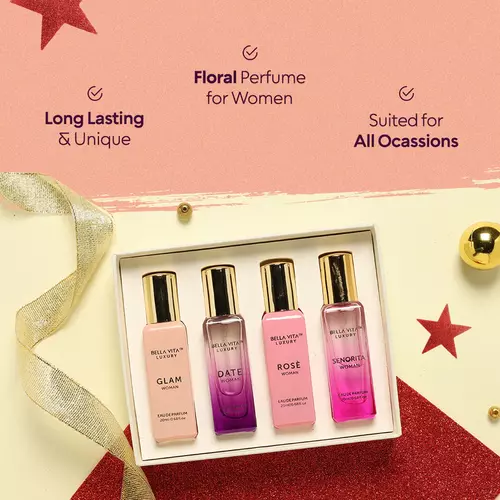 LUXURY ROSE EDP W 20ML+ GLAM EDP W 20ML+ DATE EDP W 20ML+ SENORITA EDP W 20ML Zestaw 4
