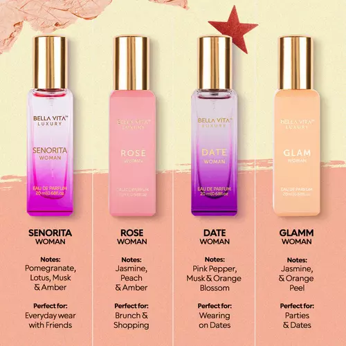 LUXURY ROSE EDP W 20ML+ GLAM EDP W 20ML+ DATE EDP W 20ML+ SENORITA EDP W 20ML Zestaw 5