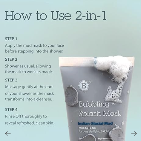 BUBBLING SPLASH MASK INDIAN GLACIAL MUD 120ML oczyszczająca maska glinkowa 5