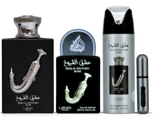 Ishq Al Shuyukh Silver 100ML+20ML+DEO 200ML zestaw prezentowy unisex 4
