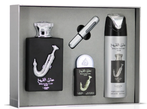 Ishq Al Shuyukh Silver 100ML+20ML+DEO 200ML zestaw prezentowy unisex 6