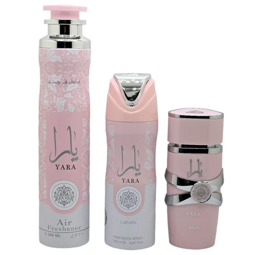 YARA GIFTSET EDP 100ML +DEODORANT 200ML + AIR FRESHENER 300ML 3