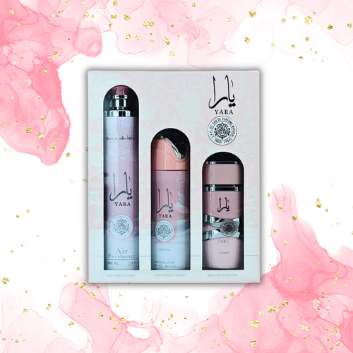 YARA GIFTSET EDP 100ML +DEODORANT 200ML + AIR FRESHENER 300ML 4