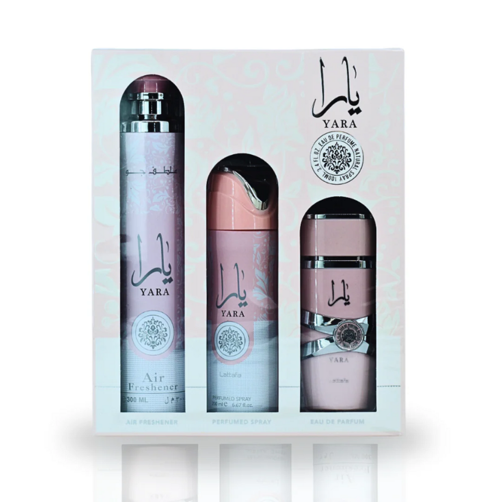 YARA GIFTSET EDP 100ML +DEODORANT 200ML + AIR FRESHENER 300ML 1